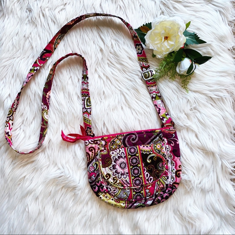 Vera Bradley Pink / Purple Print Crossbody Bag